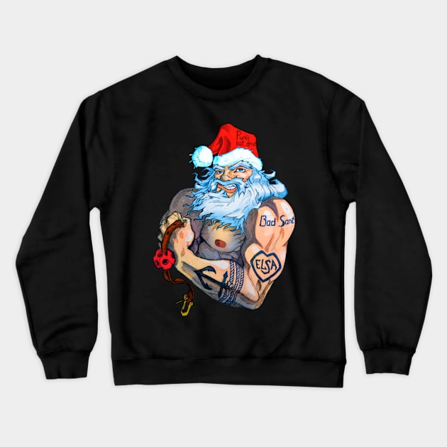 bad santa Crewneck Sweatshirt by DiWighte